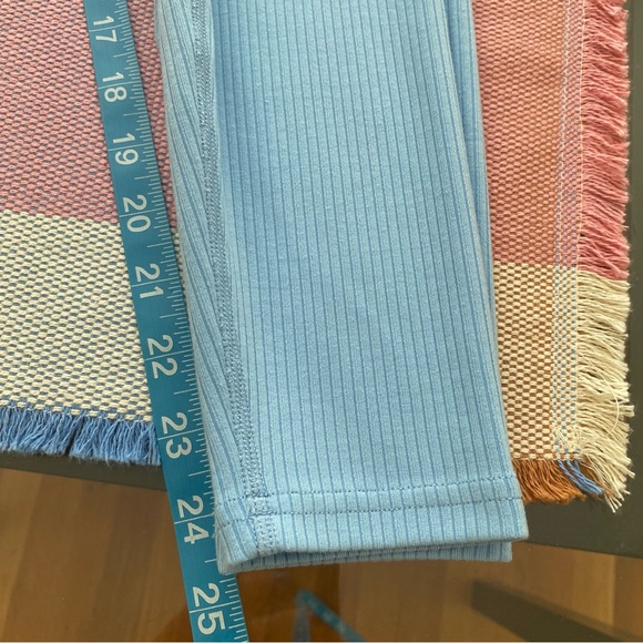 ALO Yoga Light Blue Ribbed High-Waist 7/8 Blissful Legging XXS - Picture 14 of 14